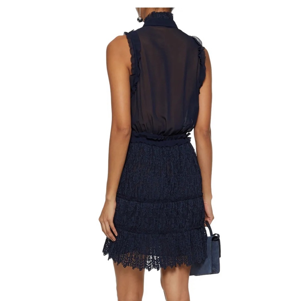 Nicholas Ruffle-trimmed Silk And Lace Mini Dress - Picture 2 of 4